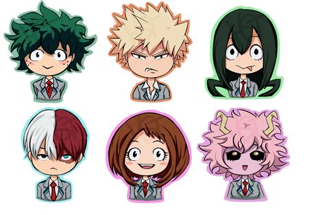 My Hero Academia Stickers 1st 6 Complete By Hiddenspiketrap On