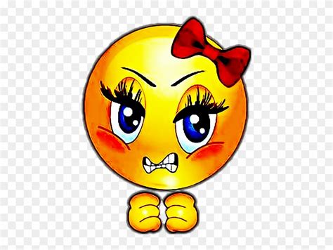 Depression Mood Angery Emjoi Girl Emoji Angry Girl Face Hd Png