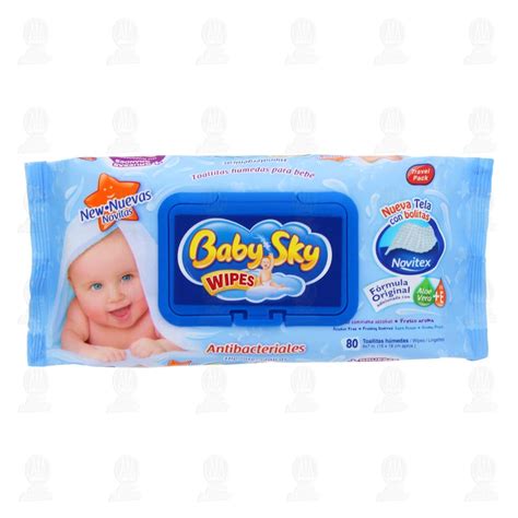 Toallitas Para Bebé Baby Sky Wipes Antibacteriales 80 Pzas