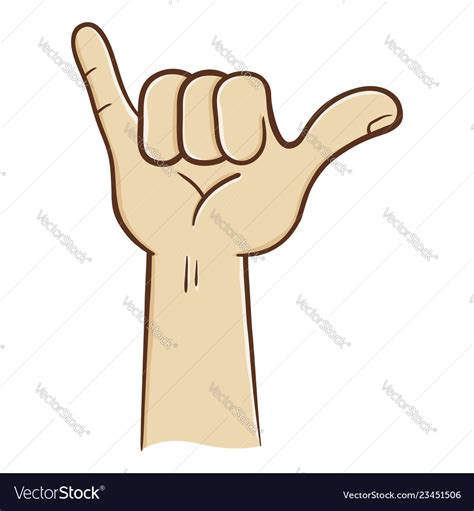 Hang Loose Hand Sign Royalty Free Vector Image