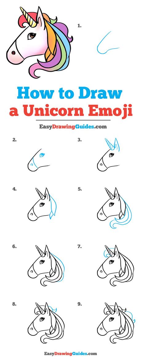 How To Draw A Unicorn Emoji Really Easy Drawing Tutorial