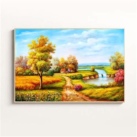 gambar lukisan pemandangan alam cat air kumpulan gambar pemandangan