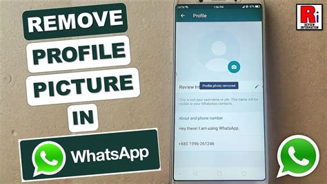 How To Remove Profile Picture In Whatsapp Youtube