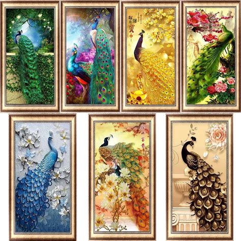 Beauty Peacock 5d Diamond Painting Full Drill Square Diy Embroidery
