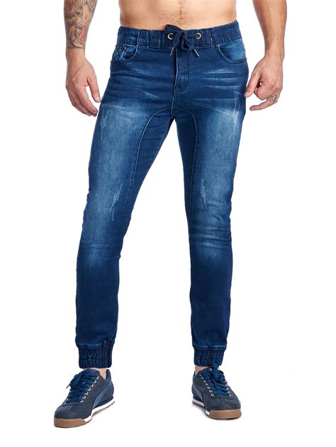 A Jeans Mens Denim Pant Jogger Styling Slim Fit 42124c Dark Blue Large