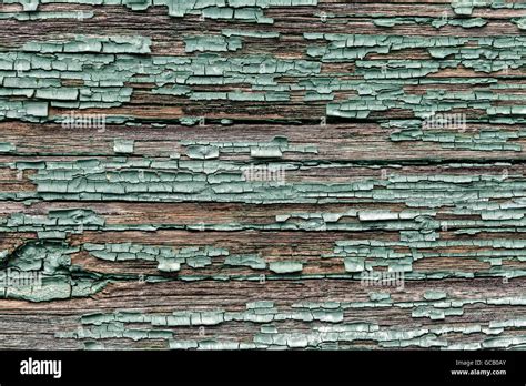 Old Shabby Wooden Planks With Cracked Color Paint Background Stock