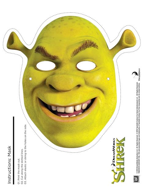 Shrek Photo Booth Props Print Free Printable Shrek Mask