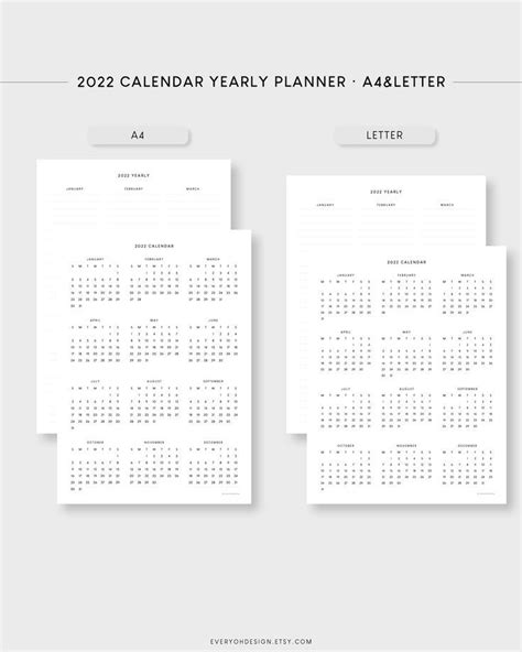 Planner Calendar For 2022 Wall Organizer Yearly Plann