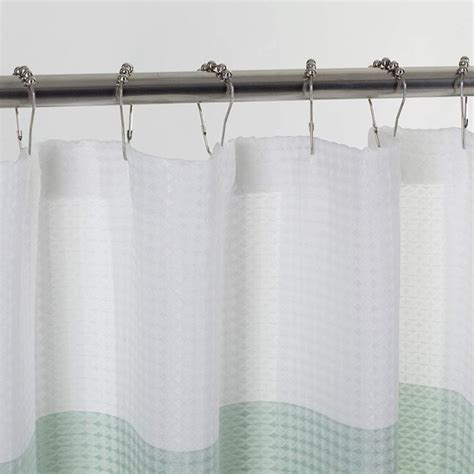 Dainty Home Ombre Waffle Shower Curtain 72 In L Spa Striped Polyester