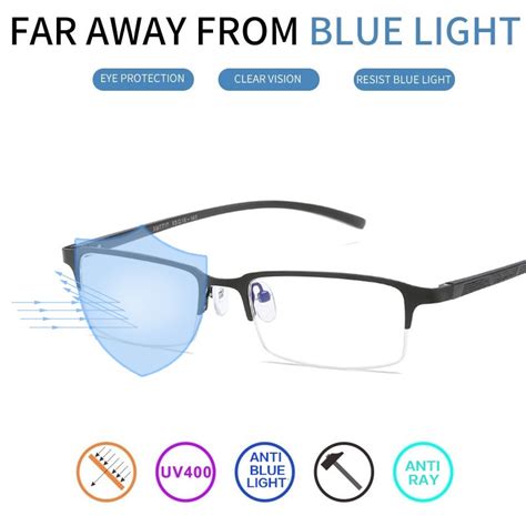 Buy Vazrobe Computer Glasses Men Spring Hinge Wide Face Anti Blue Light Ray