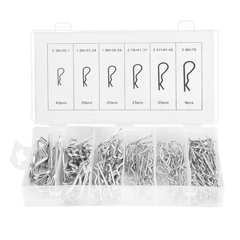 Pack Of 150 Zinc Plated Carbon Steel R Quick Release Pins Assorted