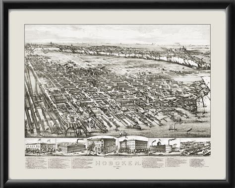 Hoboken Nj 1881 Vintage City Maps