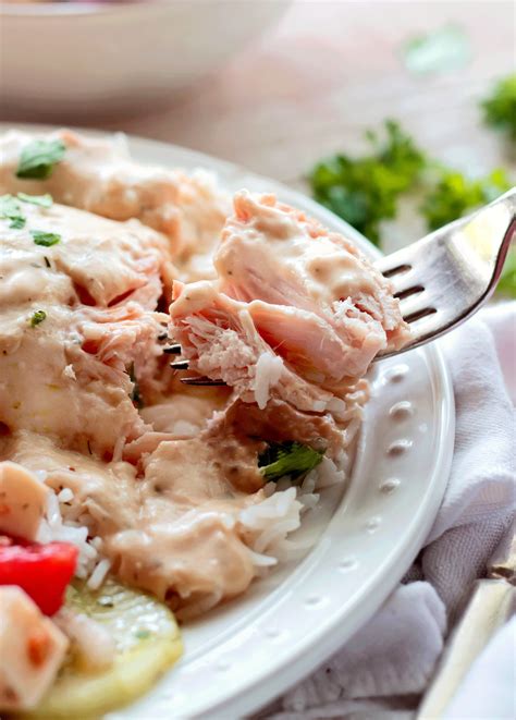 Add cream cheese on top of the chicken. Crock Pot Ranch Cream Cheese Chicken - Bunny's Warm Oven