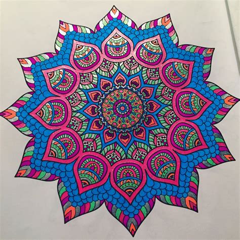 Finished Mandala By Patricia Gary With Glitter Gel Pens Mandala