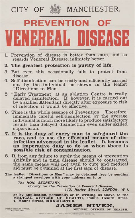 100 Years Ago Today 25 May 1920 City Of Manchester Poster Warning