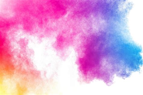 Abstract Multi Color Powder Explosion On White Backgroundfreeze Motion