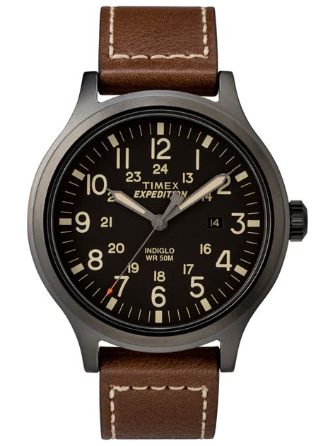 Timex Timex Mens Expedition Scout 43mm Watch Black Dial And Case