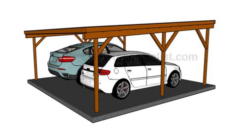 Flat Roof Double Carport Plans Howtospecialist How To Build Step