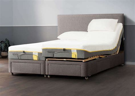King Size Tempur Adjustable Bed And Headboard With Foot And Side Drawers