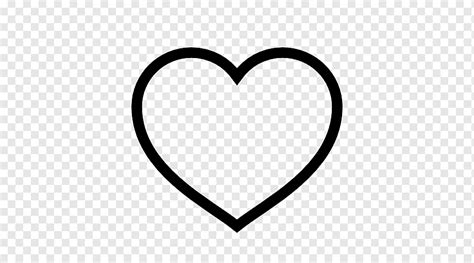 Ikon Komputer Simbol Jantung Minimal Cinta Hati Hitam Dan Putih Png
