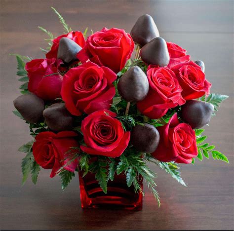 Red Roses And Chocolate Covered Strawberries By Liras Flowers Events LLC