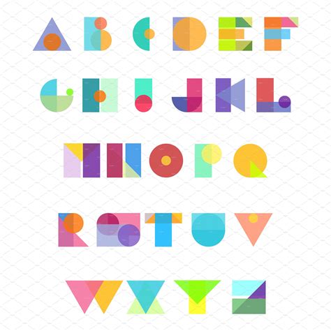 Alphabet Geometric Vector By Iryna Danyliuk On Creativemarket