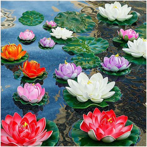 Artificial Water Lily Foam Lotus Flower Pond Decor お得