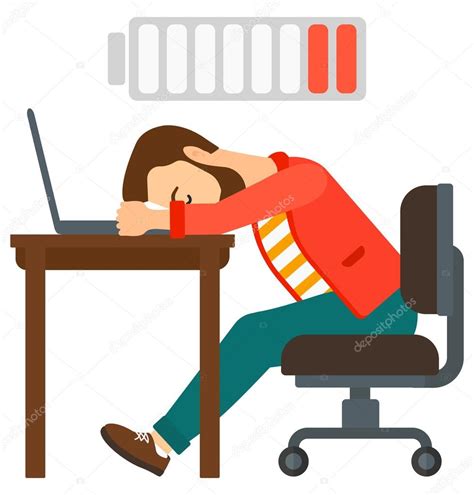 Man Sleeping At Workplace Stock Vector Image By ©visualgeneration