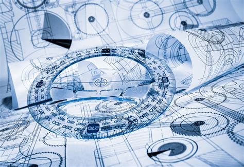 Technical Drawings With The Bearing Stock Photo Image Of Built
