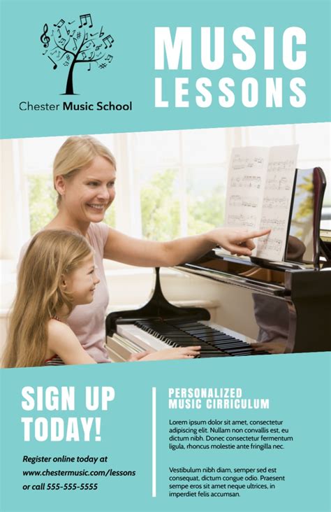 Music Lesson Sign Up Flyer Template Mycreativeshop