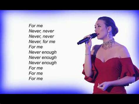 Watch official video print or download text in pdf. Never Enough - Loren Allred (Lyrics Video) - YouTube