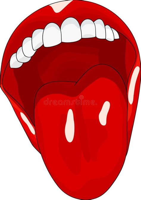 Women S Open Mouth With Tongue Lolling Stock Vector Illustration Of
