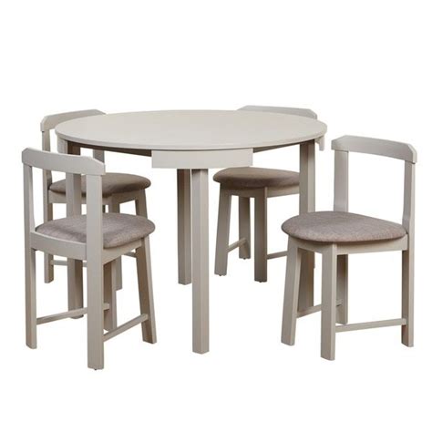 Simple Living 5 Piece Tobey Compact Dining Set Nook Dining Set Round