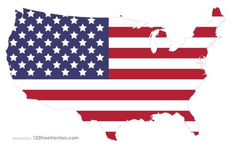 Usa Flag Map Vector Image