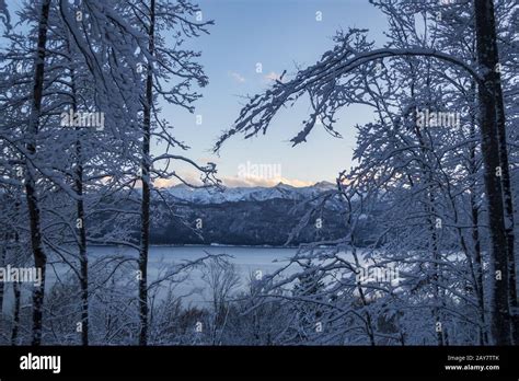 Lake Walchensee In Bavaria In Winter Stock Photo Alamy