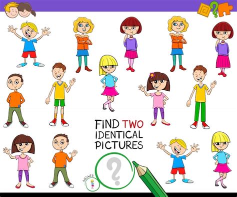 Premium Vector Find Two Identical Pictures Game With Kids