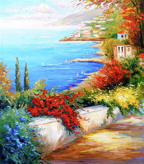 Bright Day By The Sea Painting By Olha Darchuk Fine Art America