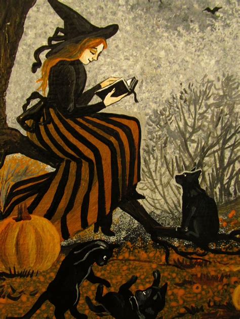 Witch S Story X Halloween Witch Black Cat Ryta Print Of Etsy Halloween Bedroom Fall