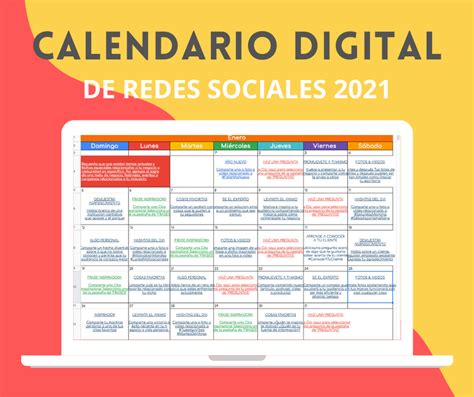 Calendario Digital Redes Sociales Contenidos Ideas