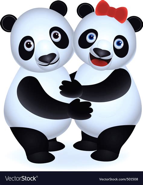 Couple Panda Royalty Free Vector Image Vectorstock