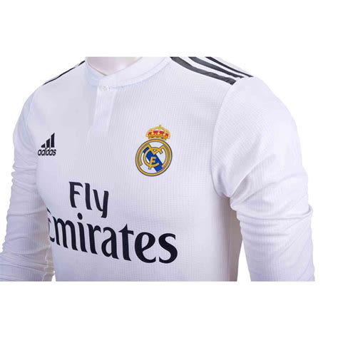 Adidas Real Madrid Home Authentic Ls Jersey 2018 19 Soccerpro