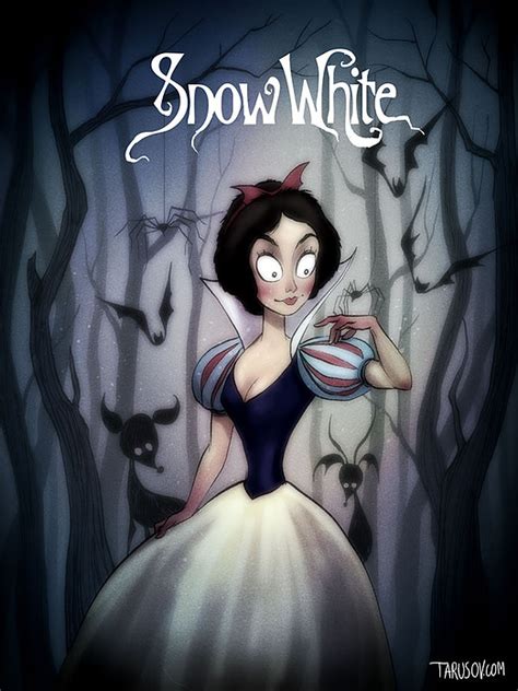 Andrew Tarusov Reimagines Disney Characters As Tim Burton Illustrations