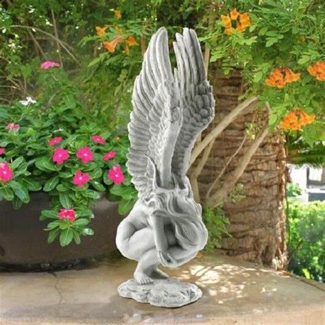 Weeping Angel Statue Memorial Sculpture Spiritual Garden Decor 15 Ebay