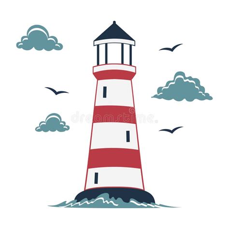 Simple Lighthouse Print Stock Vector Illustration Of Texture 143190731