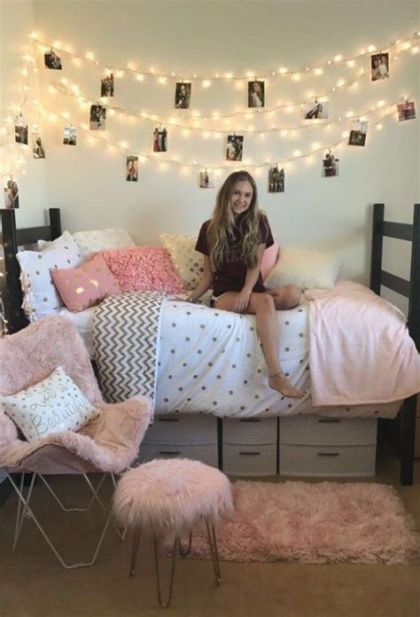 49 Easy Ways To Decorate Your College Apartment Cute Dorm Rooms Girl Room Cute Bedroom Ideas