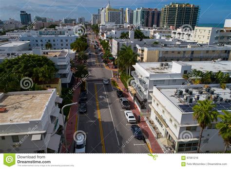 Aerial Miami Beach Collins Avenue Editorial Photo Image Of Park