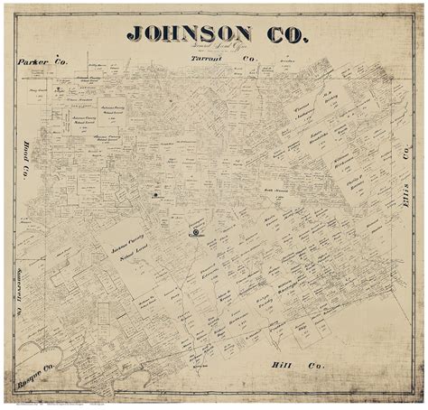 Johnson County Texas 1887 Old Map Reprint Old Maps