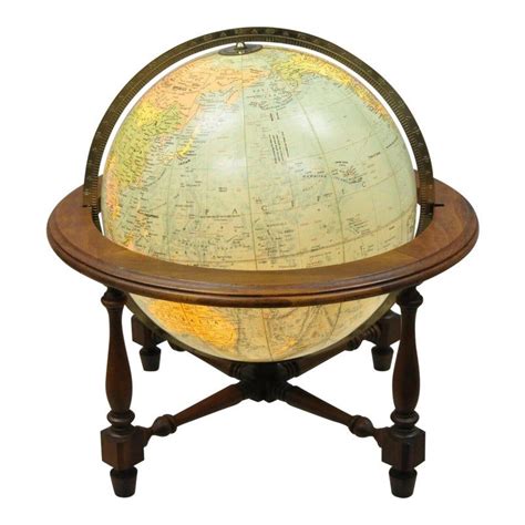 Vintage Replogle Globes Illuminated 12 Diameter World Vision Scenes On