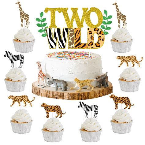 Buy Two Wild Cake Topper Jungle Animals Cupcake Toppers Safari Animal