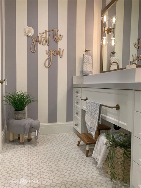 Layout your shower, floor & countertop with our 3d virtual bathroom designer tool. Girls Bathroom Design - Just Be You sign - Remington Avenue